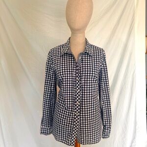 Talbots Blue and White Gingham Button Up